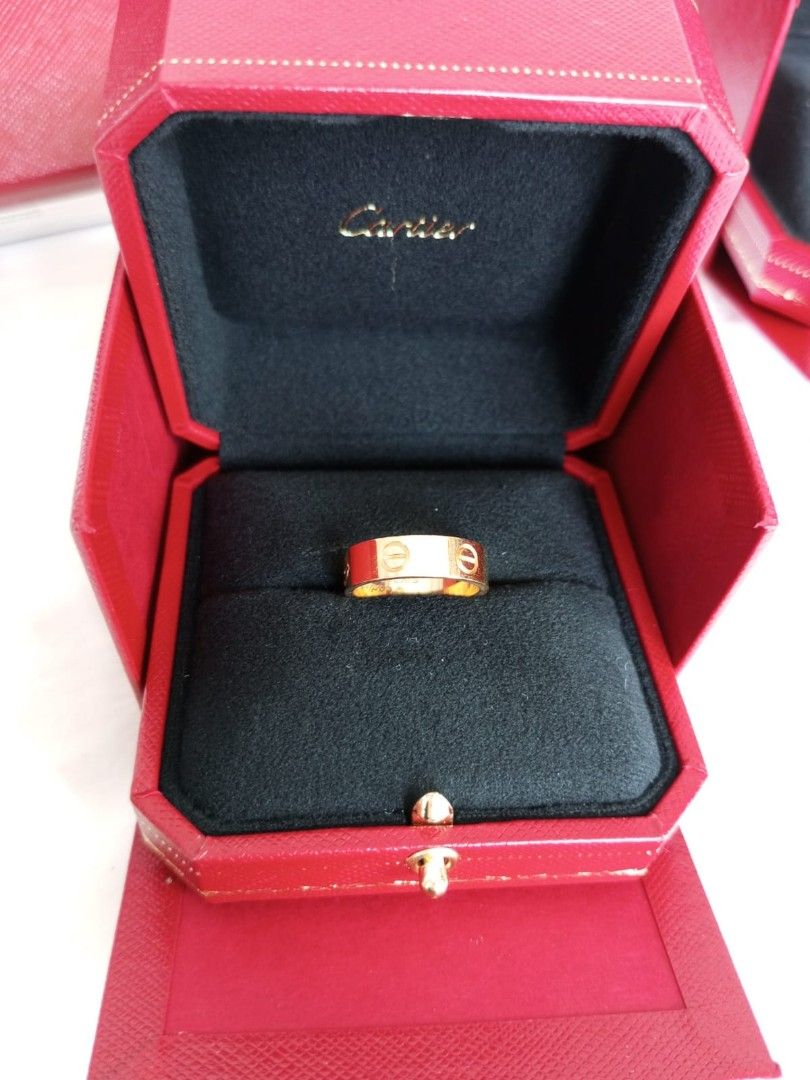 Ready Jakarta Cheap Fast Deal Like New Condition Cartier Love Ring yg tebal Yellow Gold sz 54 Full set certificate and original receipt