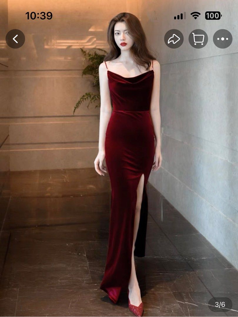 Dress red velvet Clearance