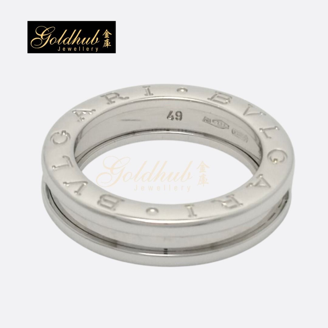 EU Size 49 18K Pre loved Bvlgari B.zero1 One Band Ring in White