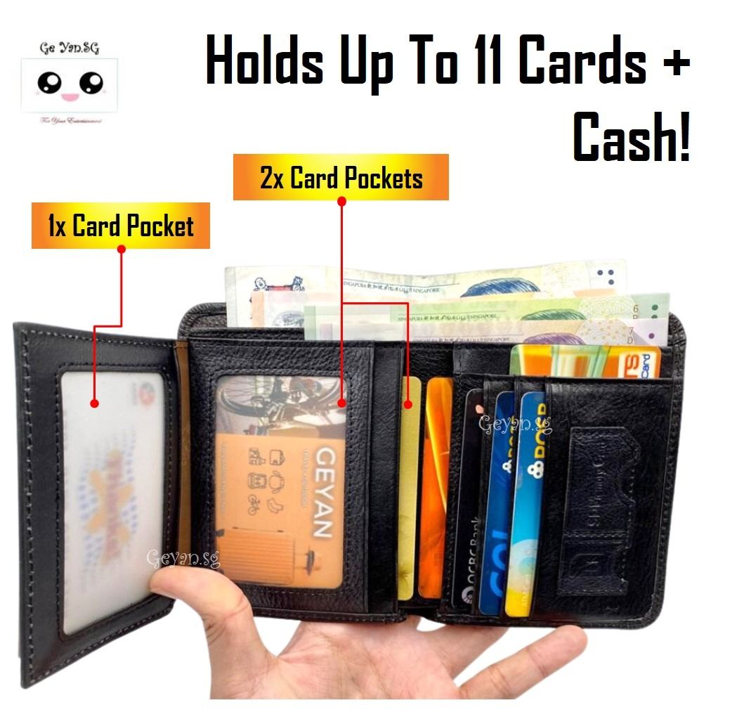 RFID Blocking Wallet ID Credit Card Holder Cash Money Note BLACK