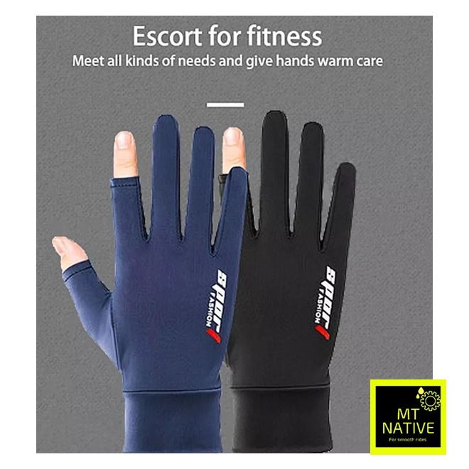 Sun Protection Gloves Women's Long Anti-UV Slip Ice Silk Sleeve Finger Flip  Touch Screen Black