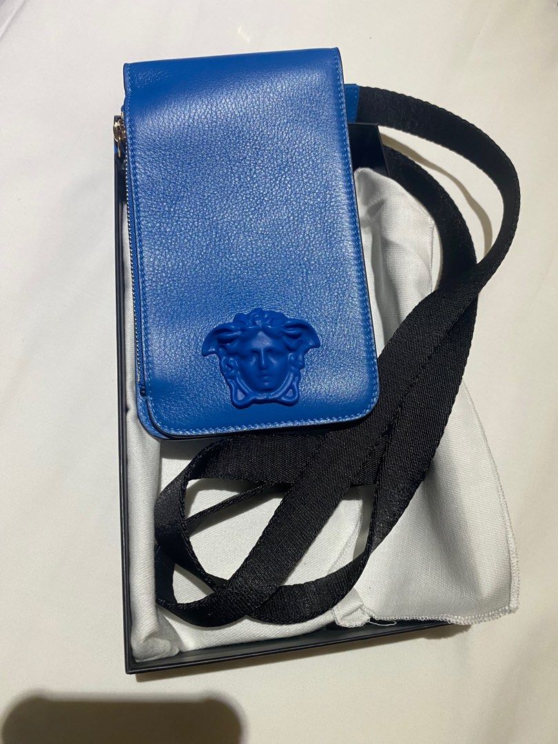 Versace man bag blue on sale