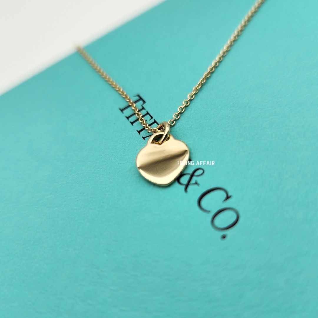 Gold heart tag necklace cheap