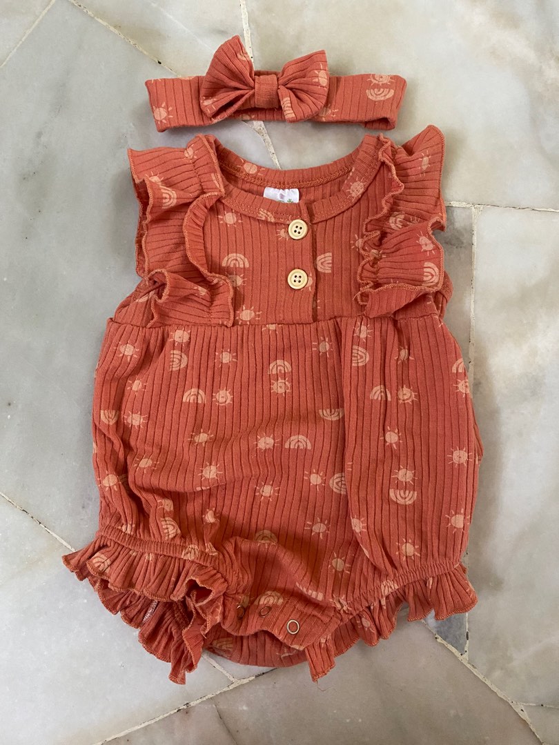 Red ruffle romper baby clearance