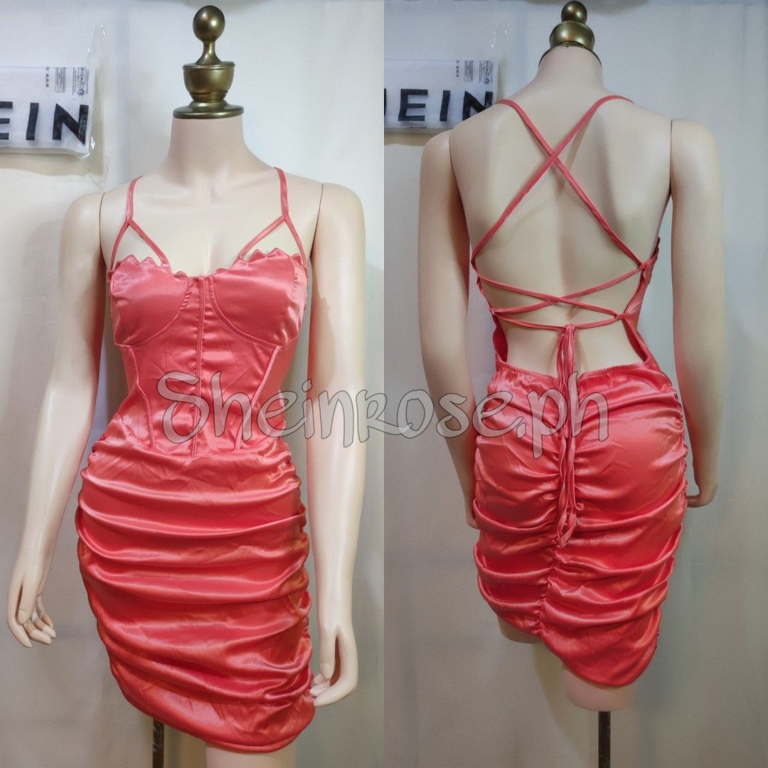 SHEIN RED CORSET BODYCON SEXY TUBE DRESS (BRANDNEW), Women's Fashion,  Dresses & Sets, Dresses on Carousell