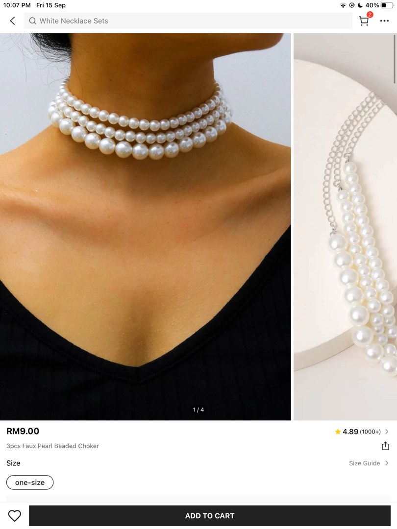 Shein clearance pearl choker