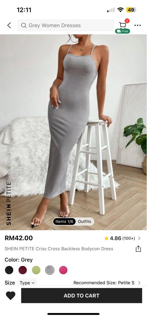SHEIN PETITE Criss Cross Backless Bodycon Dress, Women's Fashion, Dresses &  Sets, Dresses on Carousell
