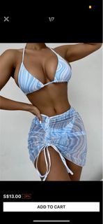 SHEIN Wave print bikini 3 piece set