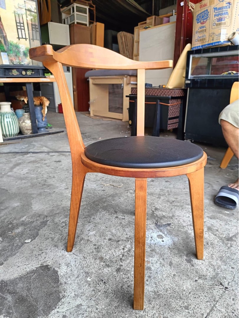 Solid wood round chair, Furniture & Home Living, Furniture, Chairs on