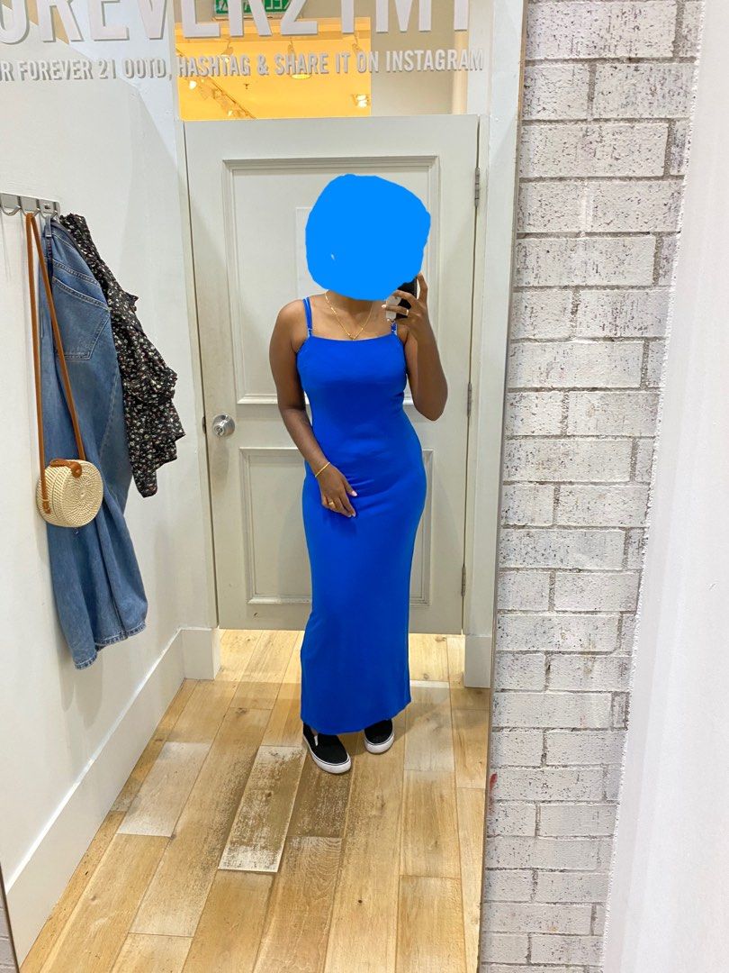 Brand New Spaghetti strap body hug dress in Blue from FOREVER 21