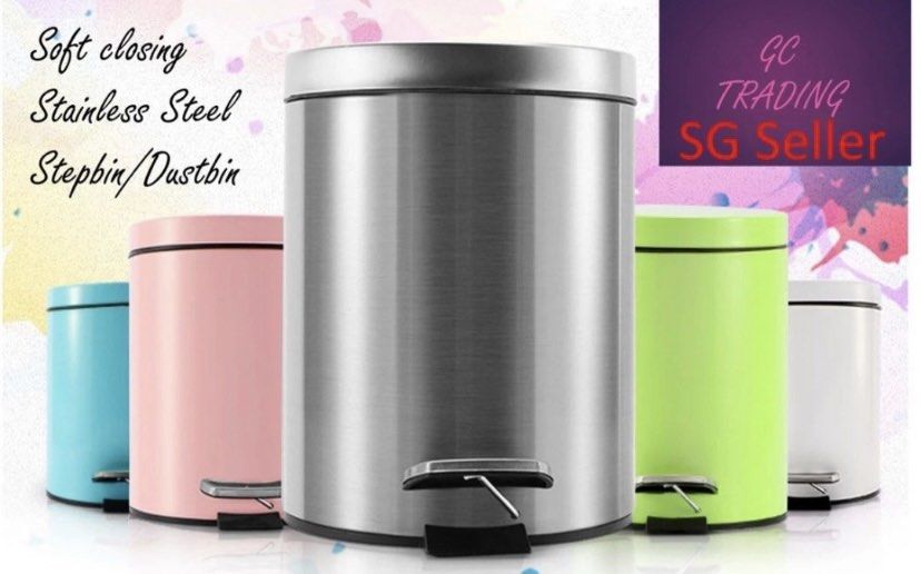 Stainless Steel Soft Closing Dustbin Step bin Trash bin Waste bin