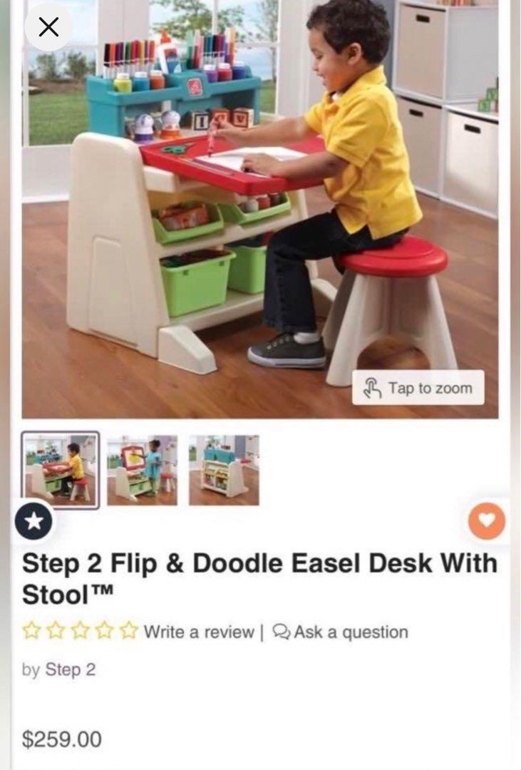 Step2 Flip and Doodle Easel Desk with Stool