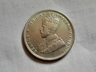 Straits Settlements King George V 20 Cents Silver Coin 1927