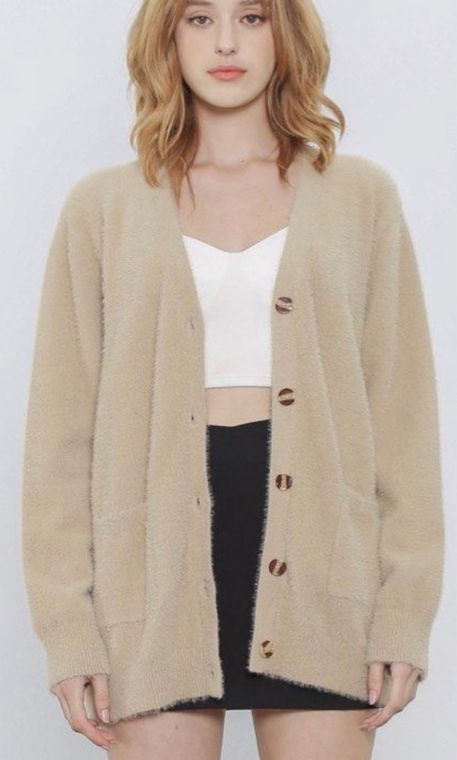 Fuzzy oversized hotsell cardigan