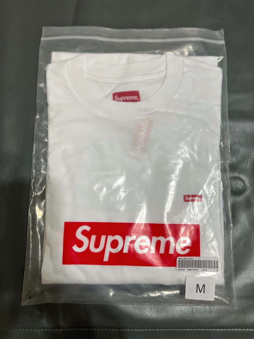 Supreme Small Box L/S Tee White M號小Logo盒子踢白長袖長T長踢