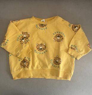 Sweater crewneck oversized anak baby motif tiger