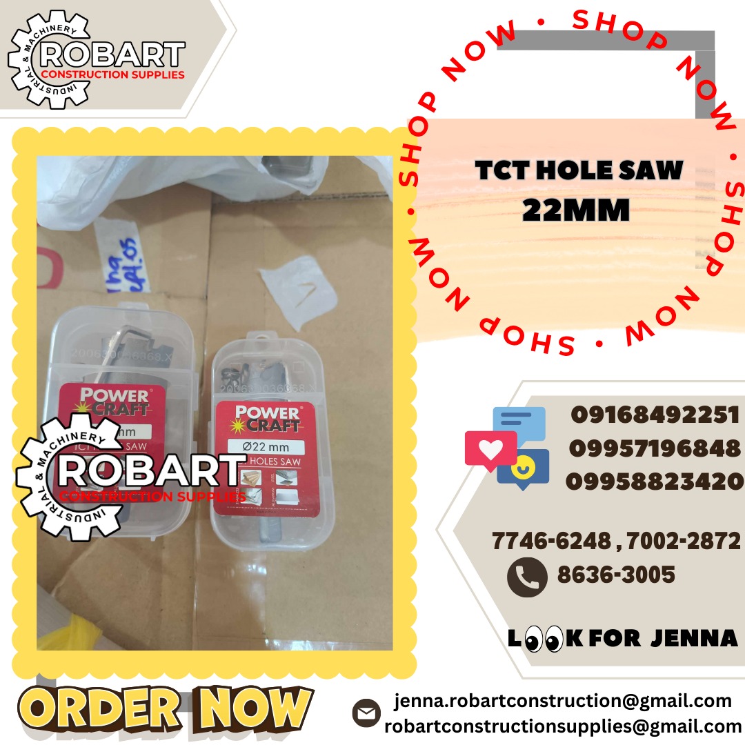 TCT hole saw 22mm brand:elektrowerk, Commercial & Industrial ...