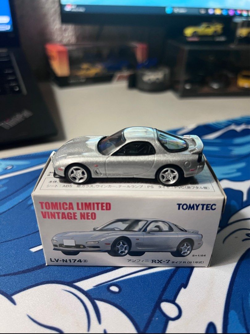 TLVN Mazda RX-7 LV-N174 (Category: Vehicle & Diecast Models) located in Quezon City. Submitted by hanscatsup (Listing ID 1254924046, Image 1). Description: TLVN Tomytec Limited Vintage Neo Mazda RX-7 LV-N174 Mint condition. No paint rashes Pickup/Meetup: Gateway Mall, LRT /MRT Cubao.