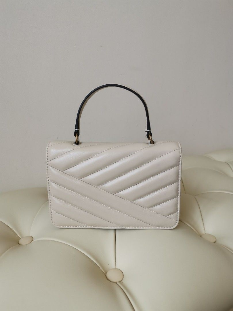 Mini Kira Chevron Quilted Leather Top Handle Bag
