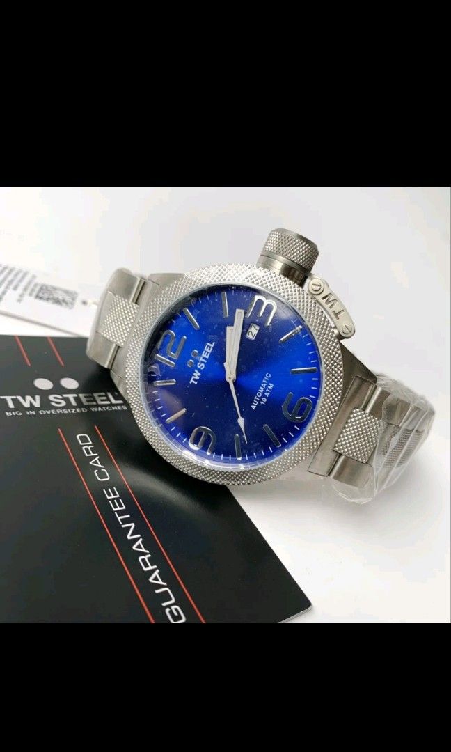 TW Steel Watch CB16 Canteen 50MM Automatic Blue Dial Silver