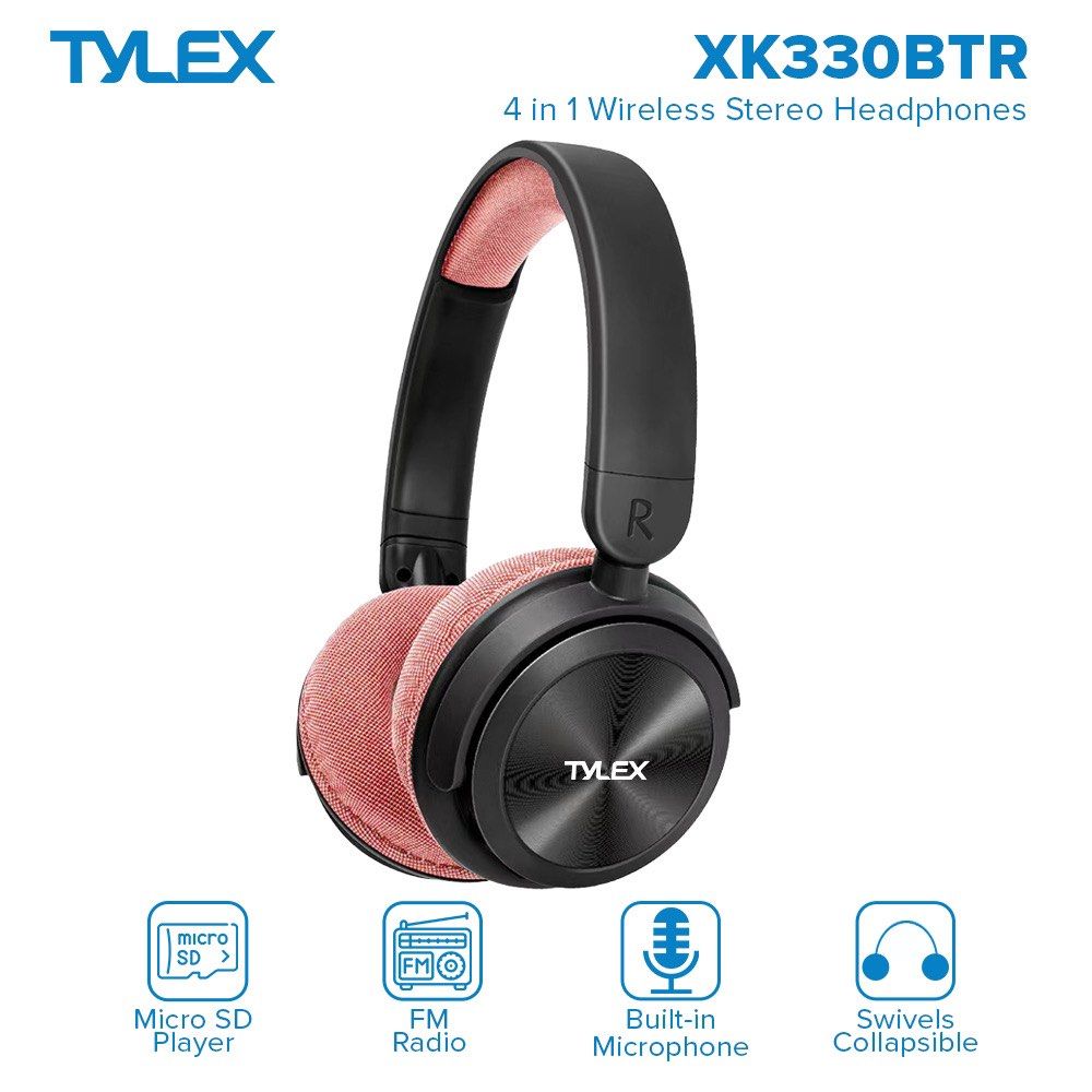 TYLEX XK330BTR 4 in 1 Wireless Stereo Headphones TF Card Play FM Radio Audio Input
