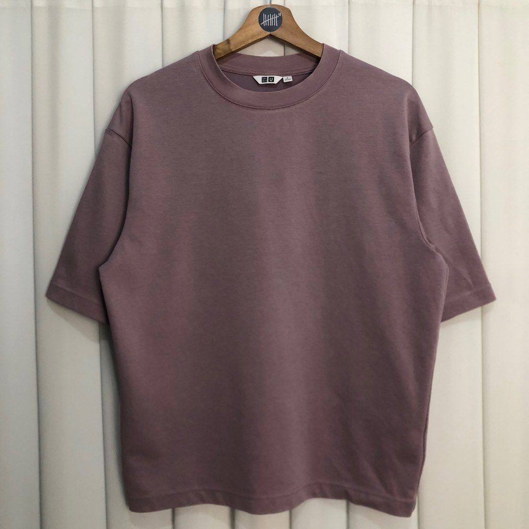 Uniqlo AIRISM Cotton oversized Pink T Shirt, Men's Fashion, Tops & Sets,  Tshirts & Polo Shirts on Carousell