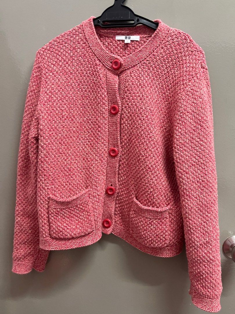 Uniqlo pink cardigan shop