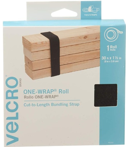 VELCRO Brand - ONE-WRAP Roll, Double-Sided, Self Gripping Multi-Purpose  Hook and Loop Tape, Reusable, Length 45ft or 30ft, Width 1 1/2 Roll -  Black, Furniture & Home Living, Home Improvement & Organisation