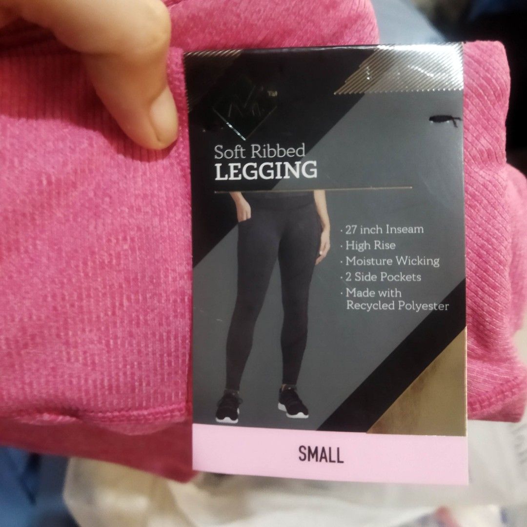 Member's Mark Active Soft Ribbed Pocket Legging PINK Women's Sz L