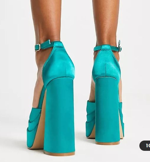 Teal shop satin heels