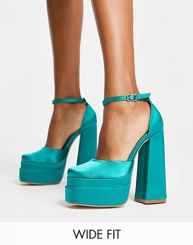 White high hotsell heels wide fit