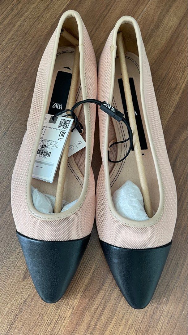 Zara mesh ballet flats best sale