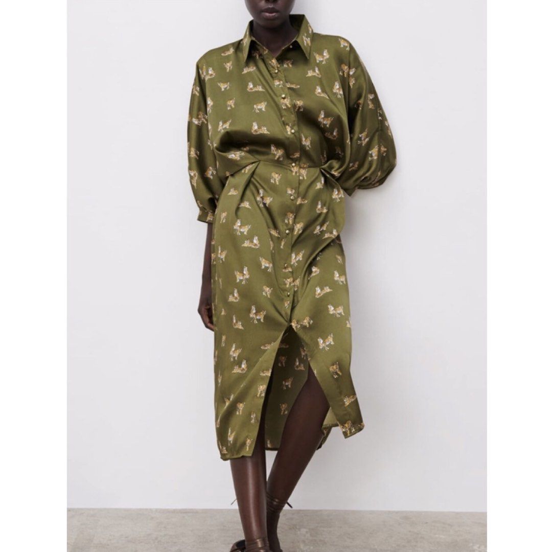 zara tiger shirt dress Zara Tiger Printed Balloon Sleeve Shirt Dress, Women's Fashion, Dresses &  Sets, Dresses on Carousell