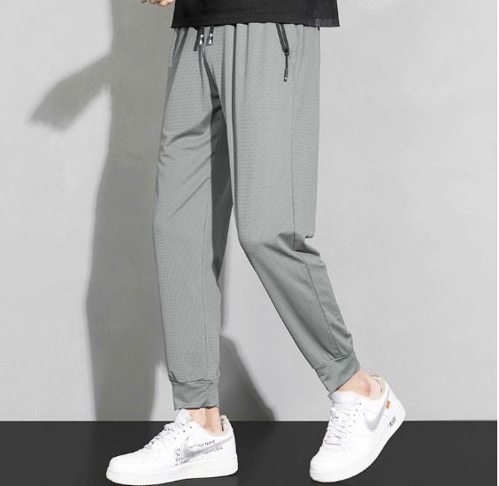 Zipper Sweatpants Black Track Pants Men Joggers Sports Long
