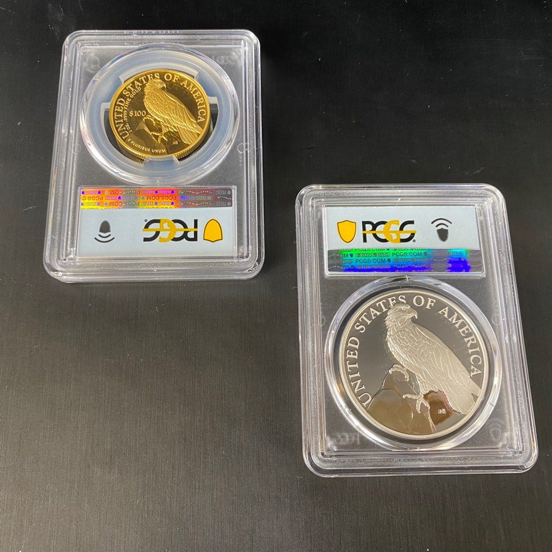 首日評級滿分2023年美國自由之樹高浮雕精鑄金幣1盎司2023年美國自由之樹高浮雕精鑄銀章1盎司2023 American Liberty High  Relief Gold Coin 2023