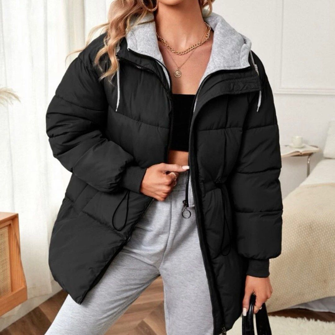Warm coat online with hood