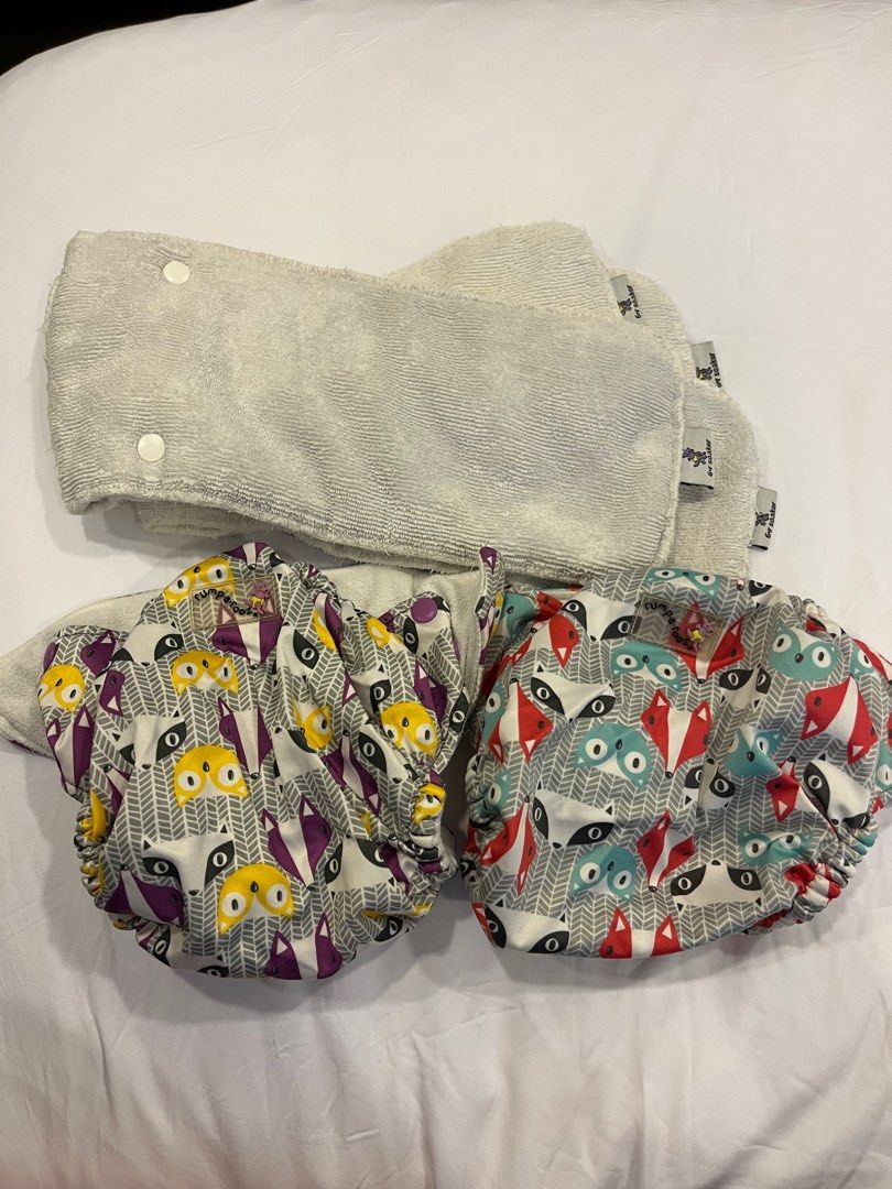 2 rumparooz cloth diapers with inserts, Babies & Kids, Bathing & Changing, Diapers & Baby Wipes