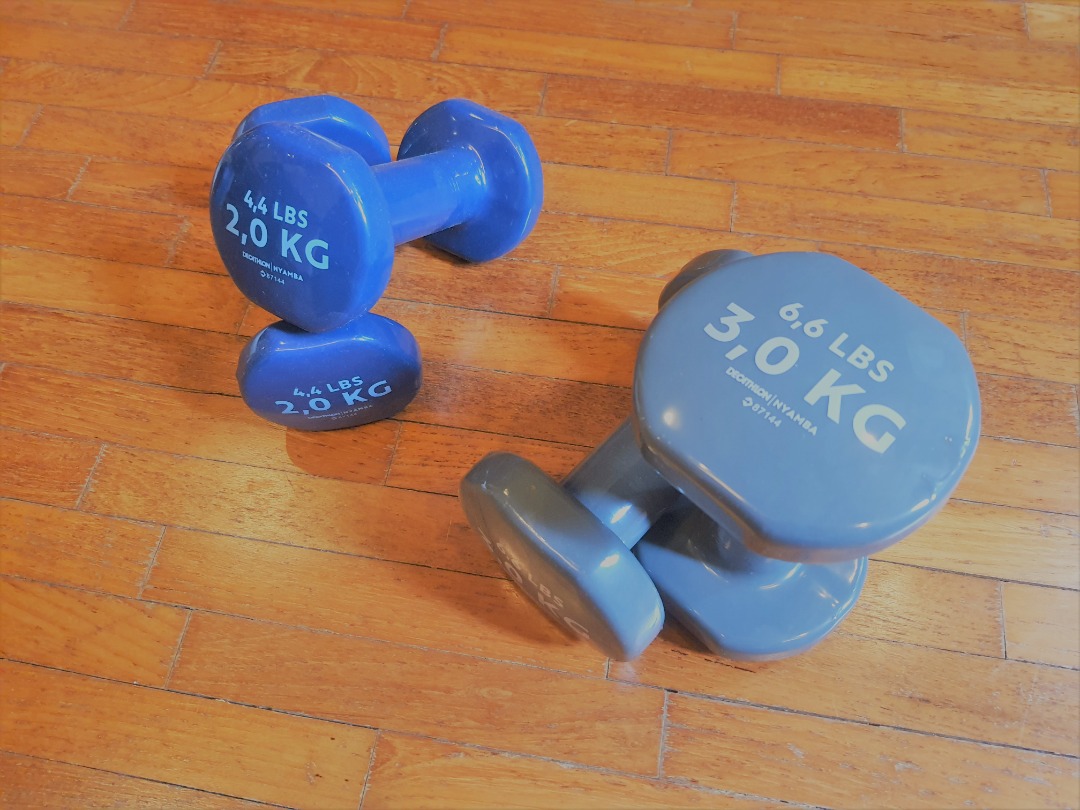 Decathlon dumbbells 2kg on sale