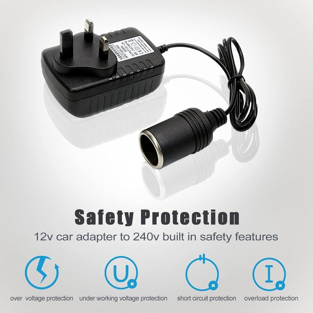 [4039] DOLILO 240v to 12v Adapter, Car Adapter to Plug Socket, 12v ...