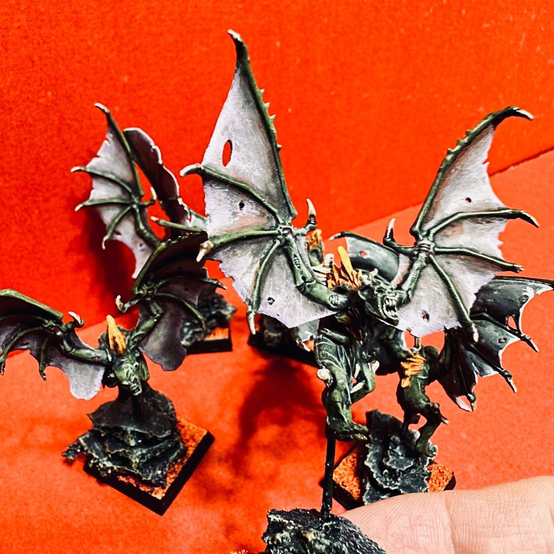 5 nicely painted Fell Bat Warhammer AoS Soulblight Cursed Vampire bats conversion rare Models