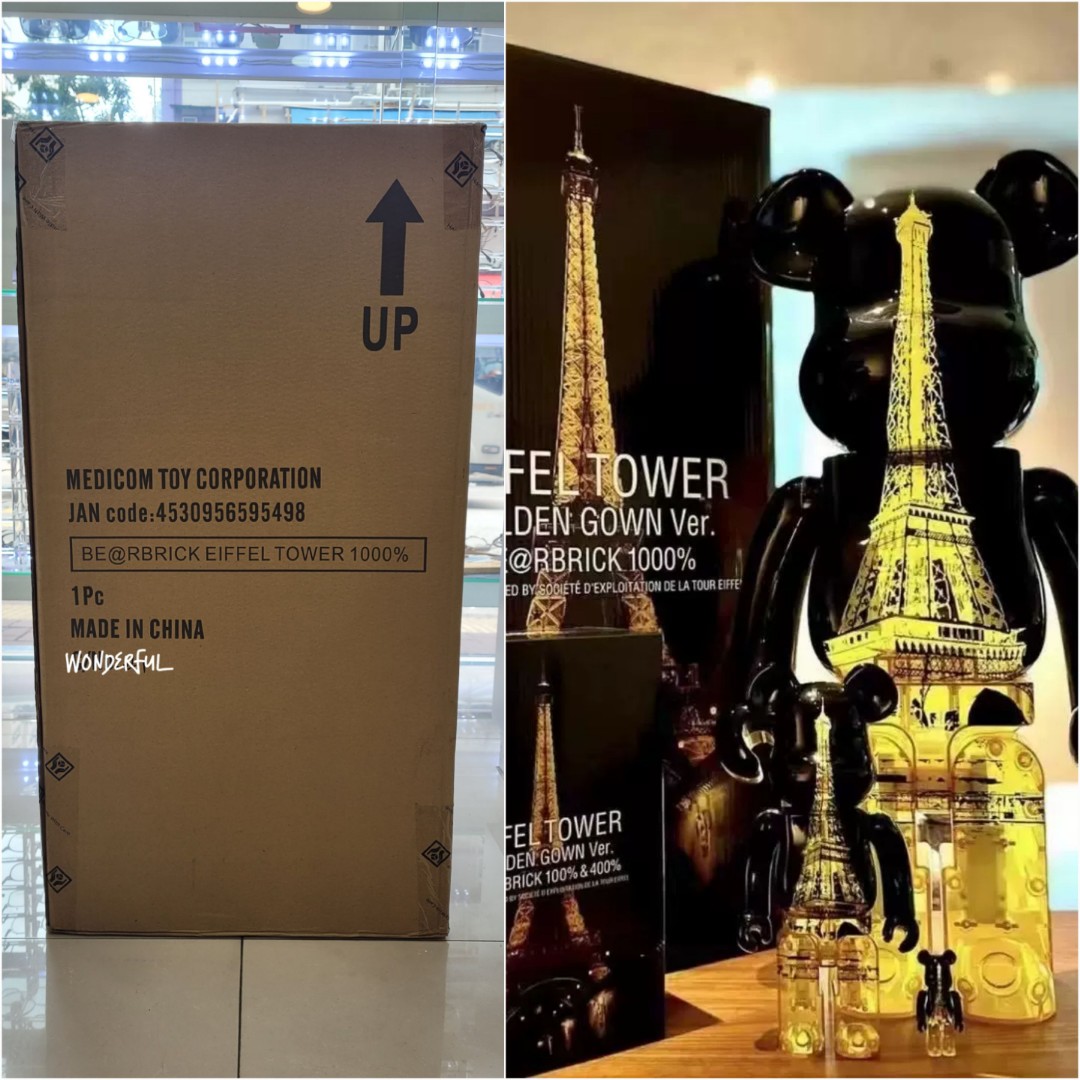 全新現貨實體店bearbrick be@rbrick Eiffel Tower Golden Gown Ver ...