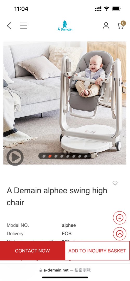 A.Demain Alphee BB High Chair