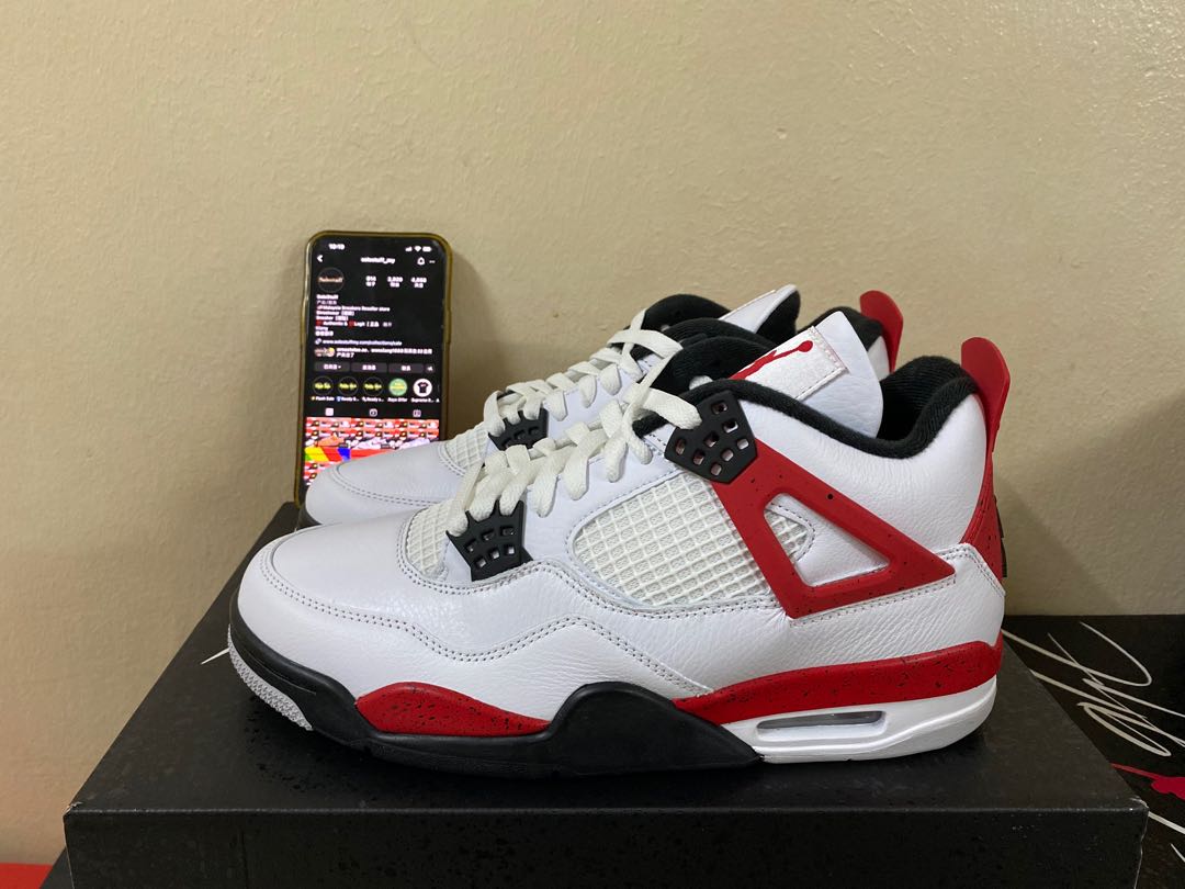 Air Jordan 4 Retro Red Cement, Men's Fashion, Footwear, Sneakers