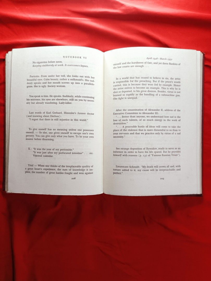 Albert Camus NOTEBOOKS 1942 1951, Hobbies & Toys, Books & Magazines