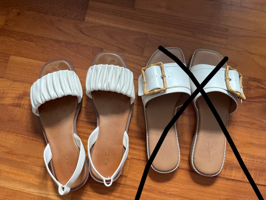 aldo white strap flats slippers sandals