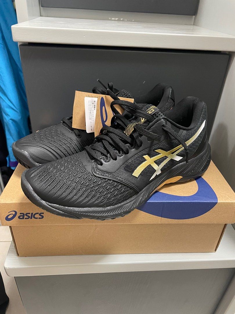全新] ASICS Netburner Ballistic FF3 黑金色volleyball shoes , 男裝