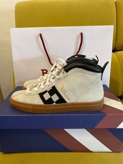 Authentic Bally Parcours White Calf Suede Leather