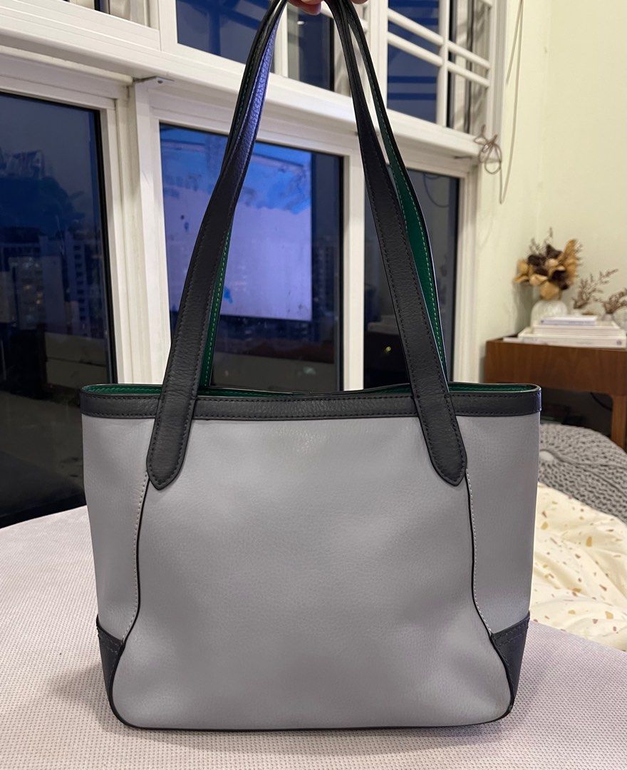 New COACH 27 IN Colorblock In Horse &Carriage Leather Tote Bag $328.00  Authentic