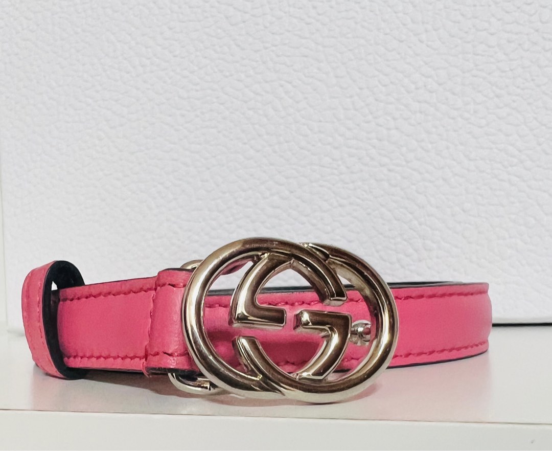 Authentic GUCCI Belt in Pink SHW Size 75cm Luxury