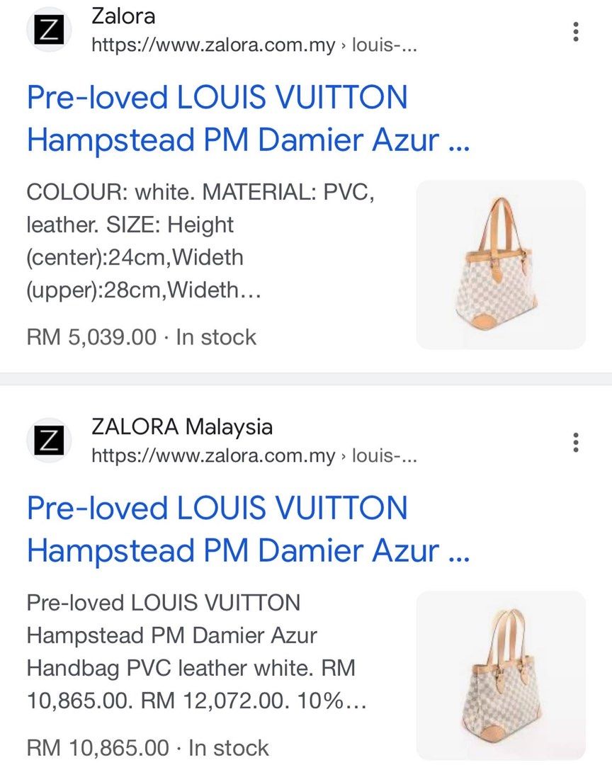 LOUIS VUITTON Hampstead PM Damier Azur Shoulder Bag White